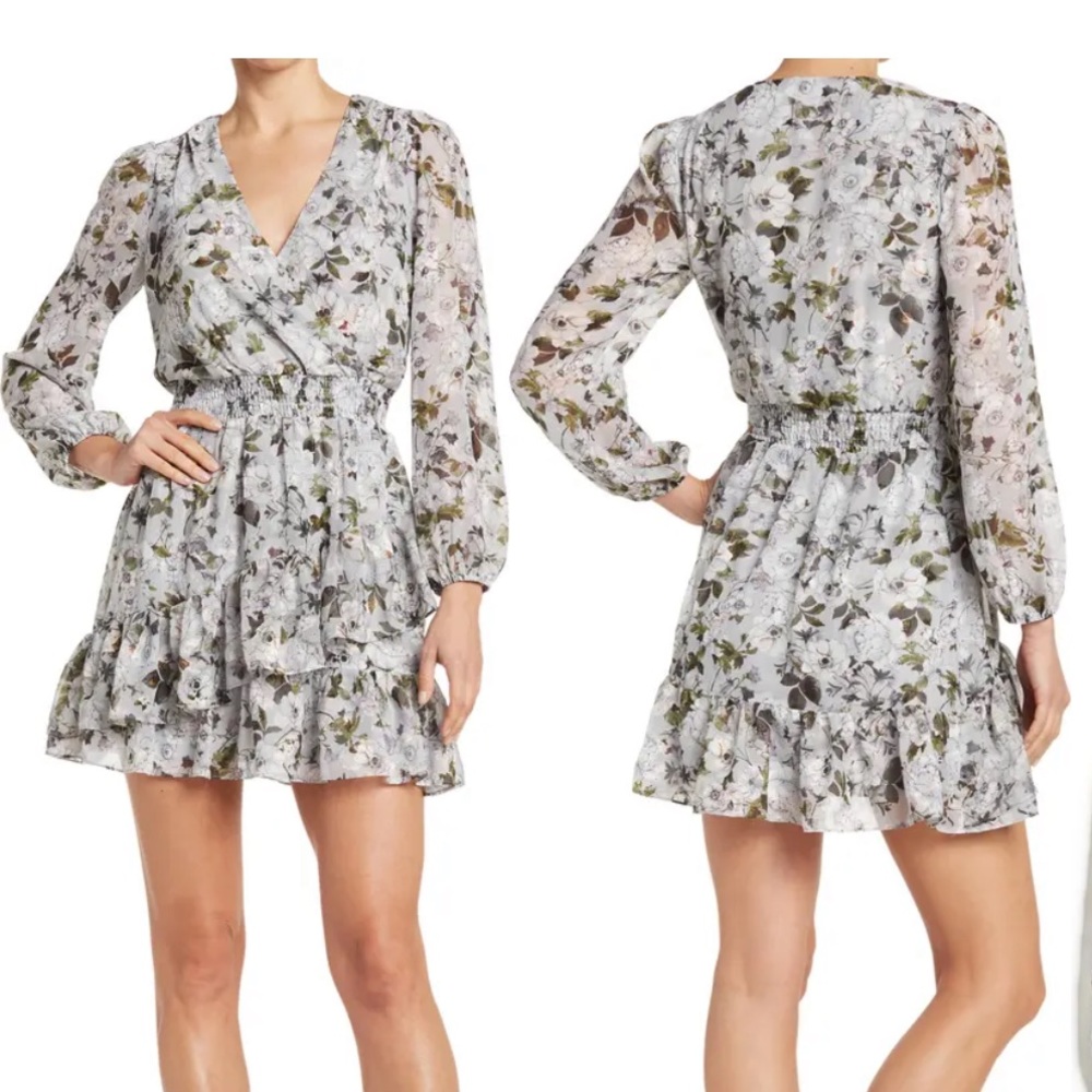 Long Sleeve Ruffle Mini Dress by Laundry by Shelli Segal NWOT